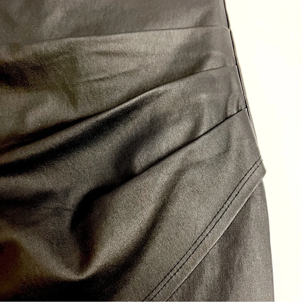 AKIRA Front Wrap Mini Skirt-Black - Picture 2 of 10